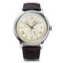 Orient Bambino RN-AK0702Y Men's Automatic Watch, Orient Watch, Brown, cream