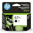 HP Original 67XL Black High-Yield Ink Cartridge | Works with HP DeskJet 1255, 2700, 4100 Series, HP Envy 6000, 6400 Series | Eligible for Instant Ink | 3YM57AN