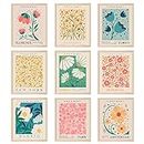 AnyDesign 9Pcs Flower Market Wall Art Prints Matisse Poster Unframed Floral Drawing Posters Colorful Floral Decor for Gallery Room Aesthetic Living Room Bathroom Decor, 8x10inch