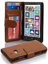 Cadorabo Book Case Works with Nokia Lumia 929/930 in Cognac Brown - with Magnetic Closure and 3 Card Slots - Wallet Etui Cover Pouch PU Leather Flip