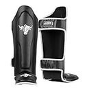 Shin Guards for Boxing and MMA Training Artificial Leather Shin Pads for Muay Thai, Kickboxing, Martial Arts Training Shin Instep Leg Protective Gear for Men and Women by JAVSON (Medium)