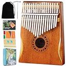 17 Schlüssel Kalimba Instrument Tragbares Daumenklavier für Kinder Erwachsene Mahagoni Marimba mit Songbook