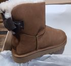 UGG Women's Mini Bailey Bow Suede Boot Chestnut Sz 10 New W Box All Papers & Doc