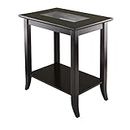 Winsome Genoa 25.04 x 23.94 x 16.3-Inch Composite Wood End Table With Glass Top, Dark Brown (92419)