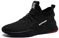 UDDIBABA Men's Mesh Black Fashion Sports Walking Lightweight Running Shoes (Black, Numeric_8)