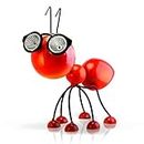 Smarty Gadgets - Metal Garden Art Decoration, Steel Red Ant Figurine with Solar Powered LED Lights for Yard, Patio, Lawn and Garden Decor and Ornament, Outdoor and Indoor Statue, 11" X 10"