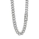 HEIX Premium Stainless Steel 8mm/0.3inch Chain Necklace for Men and Women - Sleek Cuban Chunk Link Design - 55cm/22inch Length