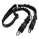 2 Point Rifle Sling Heavy Duty Nylon Two Point Gun Shoulder Strap for Hunting Shooting - Einstellbare Military Army Airsoft Sling mit Metallhaken (SCHWARZ)