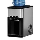 Devanti 3-in-1 Ice Maker Machine, 2.5L 20KG Portable Countertop Cold and Hot Water Dispenser Stainless Steel Icemaker Cube Makers Commercial Home Office Kitchen Appliances, Electric Fast Freeze Black