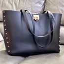 MICHAEL KORS MANHATTAN LARGE TOTE CARRYALL STUDDED LEATHER BAG BLACK Clearance!