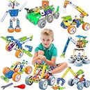 MOONTOY 175 Pieces STEM Toys for 4 5 6 7 8+ Year Old Boys Erector Sets Kits Building Toys for Kids Ages 4-8 4-6 5-7 6-8 Best Birthday Gift 6 Year Old Boy Gifts Creative Learning Games Steam Activities