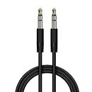 1.2M Aux cable 3.5mm Male Stereo Jack To Jack Audio Cable - Auxiliary for Cars, Headphones compatible with iPhones, iPad, Laptops (Black)