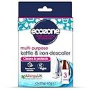 Ecozone Kettle and Iron Descaler, Internal Cleaner & Scale Remover for Kitchen & Home Appliances, limescale Prevention Sachets, Easy To Use, Natural Vegan & Non Toxic Eco-Safe Formula (3 Treatments)