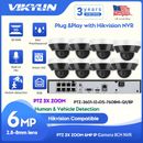 Hikvision 8CH 8PoE 4K NVR CCTV Security System PTZ 3x ZOOM IR 6MP Camera MIC Lot