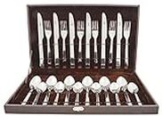 Shapes Captain Stainless Steel Cutlery Set of Spoons, Forks & Knives with Gift Box, Set of 24 Pcs. (Contains: 6 Dinner Spoons, 6 Dinner Forks, 6 Dinner Knives & 6 Tea Spoons with Gift Box)