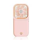 miduoidn Mini Fan Adjustable Foldable 3 Wind Speed Rechargeable Mobile Phone Holder Home Air Cooling Outdoor Sports Accessories, Pink