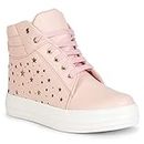 PrasKing Stylish Premium High Top Lazer Star Sneaker Shoes for Women (38-EU / 5 UK-IND, Pink)