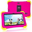 Fivahiva Kids Tablets 7" HD Display Android 12 Tablet for Kids Dual Camera 2GB+32GB WIFI Bluetooth Parental Control Eye Protection Children Tablet for Ages 2-12 with Kid-Proof Case (Red)