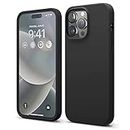 elago Compatible with iPhone 14 Pro Max Case, Liquid Silicone Case, Full Body Protective Cover, Shockproof, Slim Phone Case, Anti-Scratch Soft Microfiber Lining, 6.7 inch (Black)