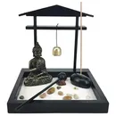Desktop Zen Sand Garten meditieren Buddha Statue Mini Zen Garten Sand Tablett Kit für Home Office