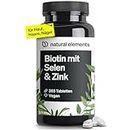 Biotin + Selen + Zink für Haut, Haare & Nägel - 365 vegane Tabletten - Ohne Magnesiumstearat, laborgeprüft & in Deutschland produziert
