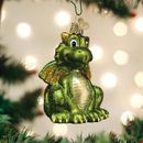 Old World Christmas Little Dragon Hanging Figurine Ornament Glass in Green | 4 H x 2.5 W x 1.25 D in | Wayfair 12575
