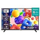 Hisense 32A5KQ 80 cm (32 Inch) QLED TV Full HD, Smart TV, Triple Tuner DVB-T2 / T/C / S2 / S, USB-C, Dual Positioning, Compatible with Alexa, WiFi, Game Mode, Hotel Mode, Black [2 023]