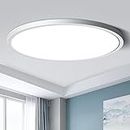 LED Flush Mount Ceiling Light Fixture, Daylight White 5000K, 12 Inch 24W(240W Equivalent), 3200LM, 0.94 Inch Thick Slim Modern Ceiling Lamp, Flat Round Ceiling Lighting for Bedroom Hallway Kitchen