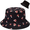 Malaxlx Cute Mushroom Print Bucket Hat Beach Sun Hat Aesthetic Fishing Hat for Men Women Teens, Reversible Double-Side-Wear