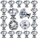 25 pcs Glass Cabinet Knobs Crystal Drawer Pulls Clear 30 mm Diamond for Kitchen, Bathroom Cabinet, Dresser and Cupboard by DeElf