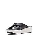 Clarks Cloudsteppers Women's Drift Ave Wedge Sandal, Black Synthetic, 7.5 Medium US