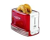 Nostalgia New and Improved Wide 2-Slice Toaster Perfect for Bread, English Muffins, Bagels, 5 Browning Levels, with Crumb Tray & Cord Storage, Retro Red