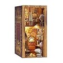 CUTEBEE Book Nook DIY Kit – DIY Puppenhäuser Miniatur Haus Kit mit Möbeln und LED-Licht, 3D Puzzle Buchstützen aus Holz, Modellbausätze für Erwachsene zum Bauen (Eternal Bookstore)