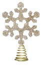Disney Mickey Mouse Gold Tone Glitter Snowflake Christmas Tree Topper New In Box