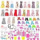Barwa 123 Pcs Clothes Set EU CE-EN71 Certified Include 15 Pack Clothes Party Grown Outfits and 108 Pcs Different Doll Accessories for 11.5 Inch 28-30 CM Dolls