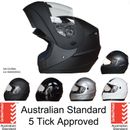 NEW FULL FACE Modular Flip Up Front Helmet Suit Road Bike Motorcycle AS/NZS1698