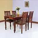 WOODY Furniture™ Dining Table 4 Seater with Chairs | 4 Seater Dining Set with Cushion Chair | Wooden Dining Set 4 Seater for Hotel Kitchen Restaurant | Modern Dining Room Set