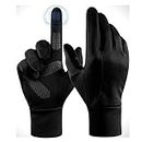 Gloves Snow Ski Cycling Running Bike Winter Touch Screen Fingers Black