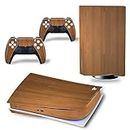 PS5 Skin Disc Edition Console and Controller, PS5 Stickers Vinyl Decals for Playstation 5 Console and Controllers, Disk Edition (Vertical Grain)