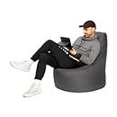 PATCH HOME Gamer Sessel Sitzsack Beanbag - 2 Größen - 25 Farben XL - 75cm Durchmesser, 30cm Sitzhöhe, 80cm Höhe Anthrazit