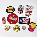 A/N Burger Popcorn Coke 9pcs Patch Thermocollant，Autocollant Broderies，idéal pour sur Jeans,vêtements, Veste, Sac à Dos, écharpe