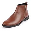 FAUSTO FST KI-103 TAN-45 Men's Tan High Ankle Zipper Closure Fashion Trend Classic Work Boots (11 UK)