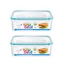 HOMESHOPA Plastic Airtight Food Storage Container, 2 Pack 1.5 Litre Leakproof Rectangle Stackable Clip-Lock Lid Container, BPA Free Reusable Meal Prep Lunch Box, Microwave Freezer & Dishwasher Safe