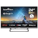Smart Tech TV LED HD 24" (60 cm) Smart TV Google 24HG01VC Chargeur de véhicule 12v fourni, HDMI, USB, Résolution: 1366 * 768, modèle 2024