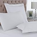 Great Knot Easycare Percale180 Threads Oxford Pillowcases, Blanc