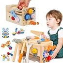 Wooden Tool Set for Kids - 38 Pcs Educational STEM Toys Toddler Montessori Toys for Age 2-4 1-3, Learning Construction Preschool Gifts for Boys Girls 2 3 4 5 Year Old, Birthday Gifts for Kids