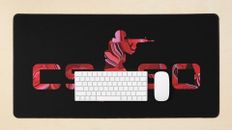 CS GO Desk Mat, Ruby, 80x40cm / 31.5in x 15.5in, Mouse Pad, gaming, deskmat