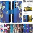 For Samsung S24 S23 S22 S21 S20 FE Ultra Case Pattern Leather Wallet Flip Cover