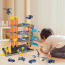 Kids’ Vehicle Playset 4Story Parking Garage Set 12 Vehicles Educational Toys