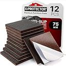 X-PROTECTOR Non-Slip Furniture Pads 12 PCS - 75 mm Premium Furniture Grippers! Best Self-Adhesive Rubber Feet for Furniture Feet - Ideal Non-Skid Furniture Pads - Keep Furniture in Place!